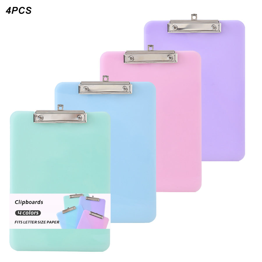 A4写字板4个装，写字板，塑料文件夹，适用于护理、学生、办公 4-pack A4 writing board, writing board, plastic folder, suitable for nursing, student, and office use