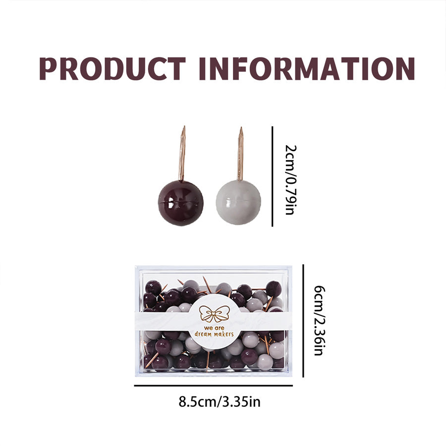 120PCS 0.78 Inch Small Round Head Map Tacks Pins for Home Office Bulletin Cork Board Use and DIY Craft Project (Purple AND White )