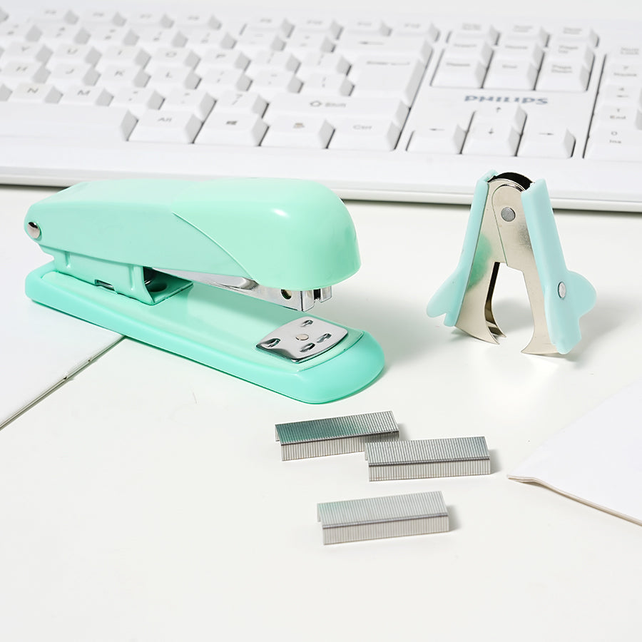 3-piece set for office supplies including 1 stapler+1000 staples+stapler Student office supplies black, pink, green 3 optional