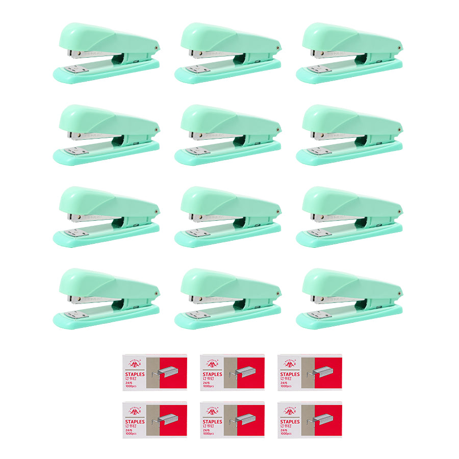 18 piece set of office stationery and student supplies, including 12 staplers and 6 staples