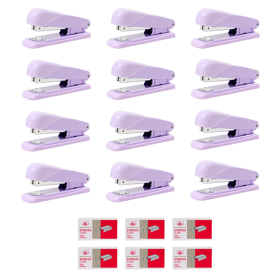 18 piece set of office stationery and student supplies, including 12 staplers and 6 staples
