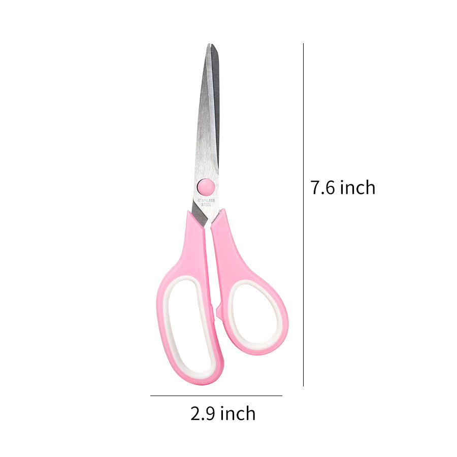 Scissors Set of 12-Pack, 7.6" Scissors All Purpose Comfort-Grip Handles, Sharp Scissor for Office Home School Craft Sewing Fabric Supplies, High/Middle School Student Teacher, Right/Left Hand