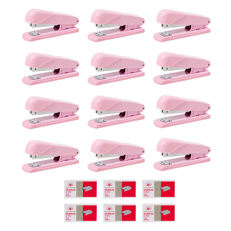 18 piece set of office stationery and student supplies, including 12 staplers and 6 staples