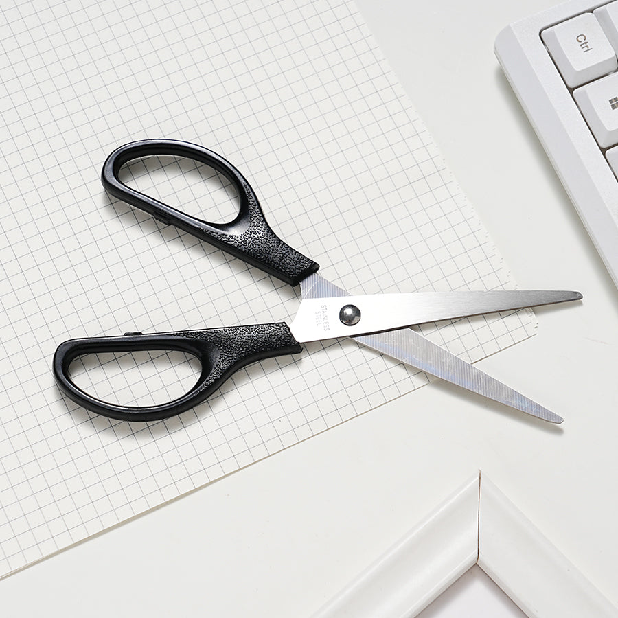 Scissors Bulk black 12-Pack, All Purpose Scissors Stainless Steel Sharp Scissors for Office Home General Use Craft Supplies, High/Middle School Classroom Class Older Kids Scissor Set