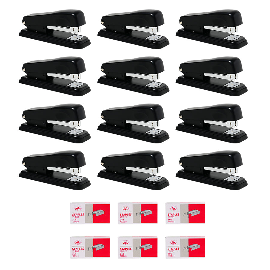12 Pcs Stapler for Desk Office Staplers Bulk with 6000 Staples 25 Sheet Capacity for School Office