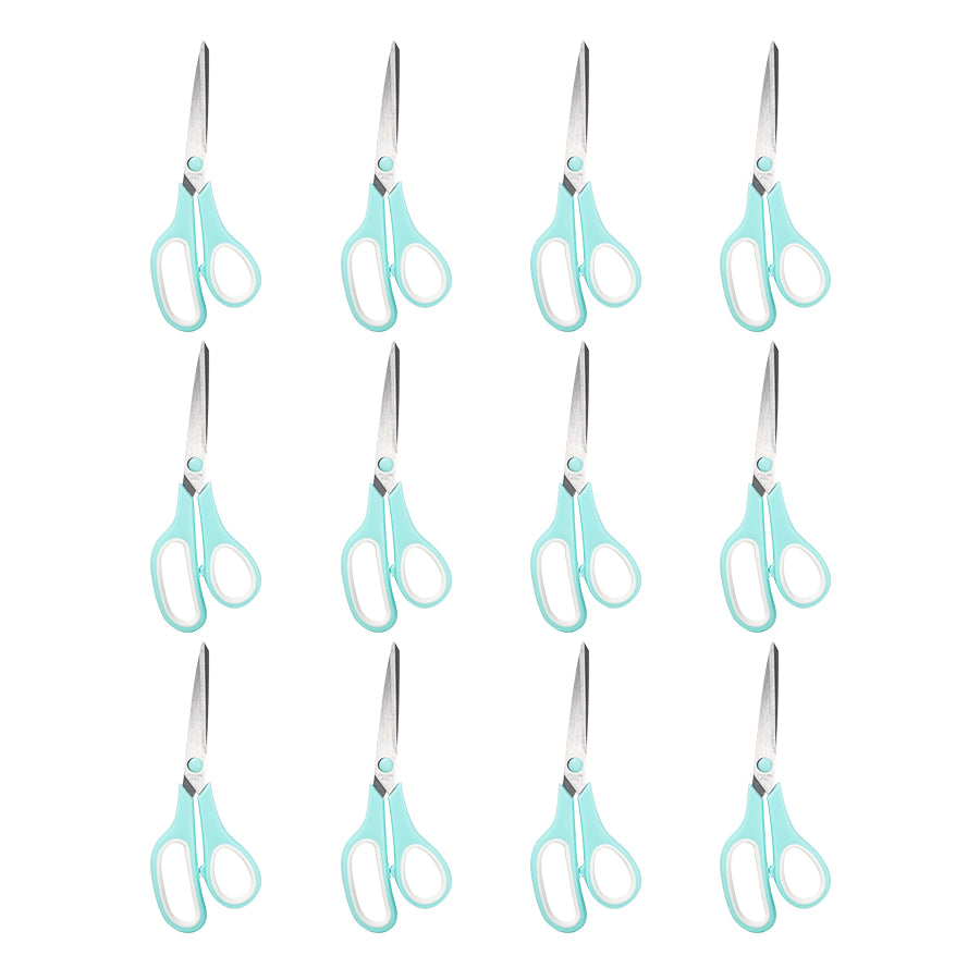 Scissors Set of 12-Pack, 7.6" Scissors All Purpose Comfort-Grip Handles, Sharp Scissor for Office Home School Craft Sewing Fabric Supplies, High/Middle School Student Teacher, Right/Left Hand