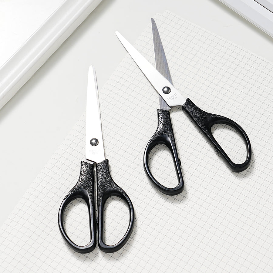 Scissors Bulk black 12-Pack, All Purpose Scissors Stainless Steel Sharp Scissors for Office Home General Use Craft Supplies, High/Middle School Classroom Class Older Kids Scissor Set