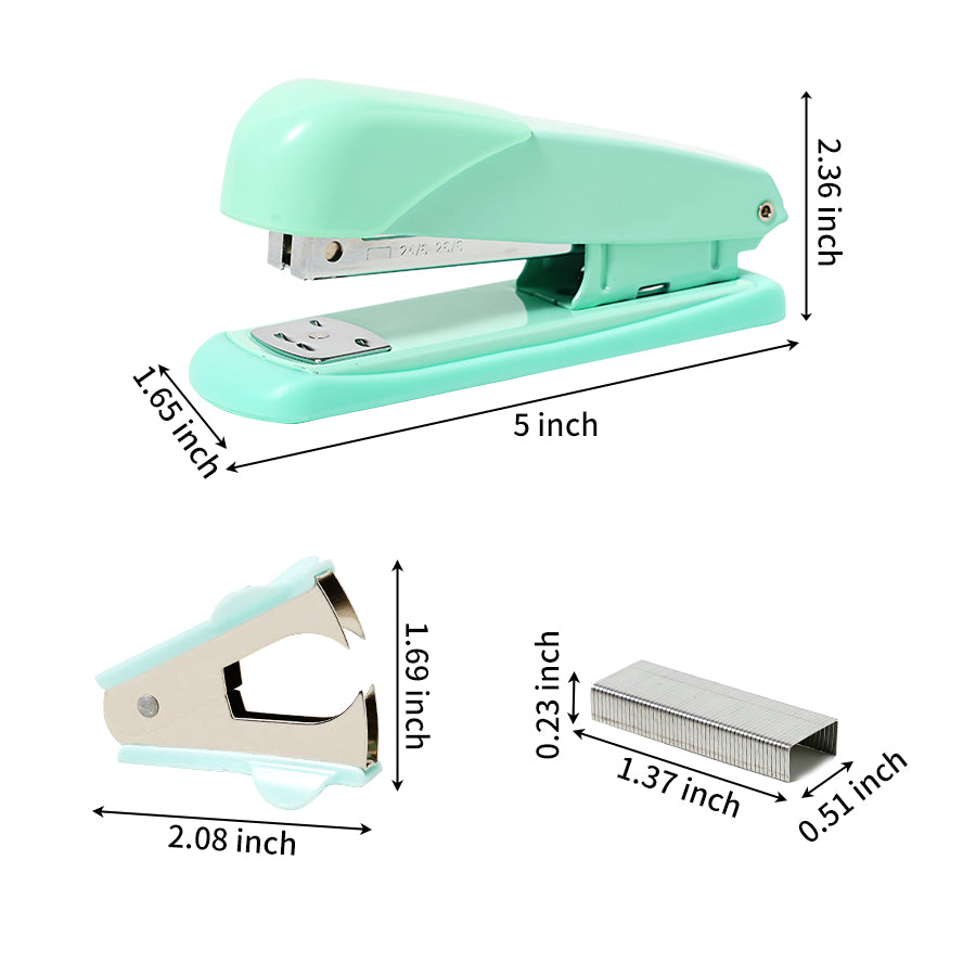 3-piece set for office supplies including 1 stapler+1000 staples+stapler Student office supplies black, pink, green 3 optional