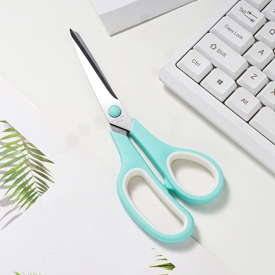 Scissors Set of 12-Pack, 7.6" Scissors All Purpose Comfort-Grip Handles, Sharp Scissor for Office Home School Craft Sewing Fabric Supplies, High/Middle School Student Teacher, Right/Left Hand