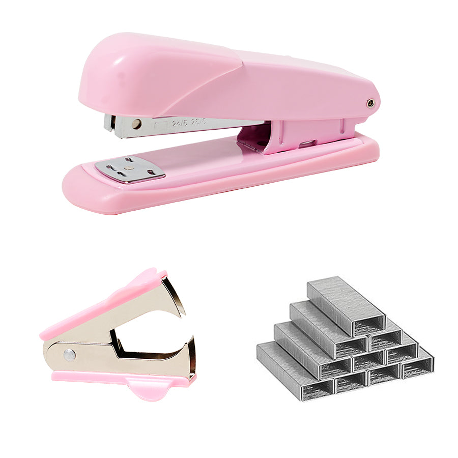 3-piece set for office supplies including 1 stapler+1000 staples+stapler Student office supplies black, pink, green 3 optional