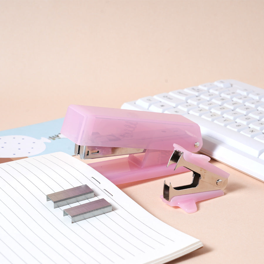 Office desk accessories, pink, blue, green, purple office supplies set for men and women, cute office supplies with stapler, stapler, scissors, clips, scissors and staples, ruler, tape, student stationery set