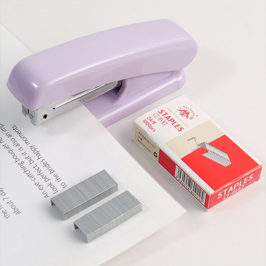 7-piece set of student supplies, office supplies, stapler+1000 staples+scissors+tape base+paper clip set, one box+nail remover+sticky notes