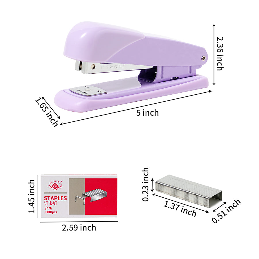 18 piece set of office stationery and student supplies, including 6 staplers, 6 staples, and 6 nail lifters