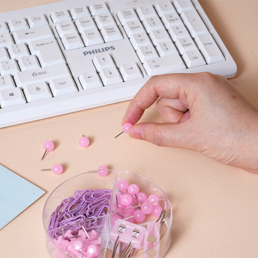 Office desk accessories, pink, blue, green, purple office supplies set for men and women, cute office supplies with stapler, stapler, scissors, clips, scissors and staples, ruler, tape, student stationery set