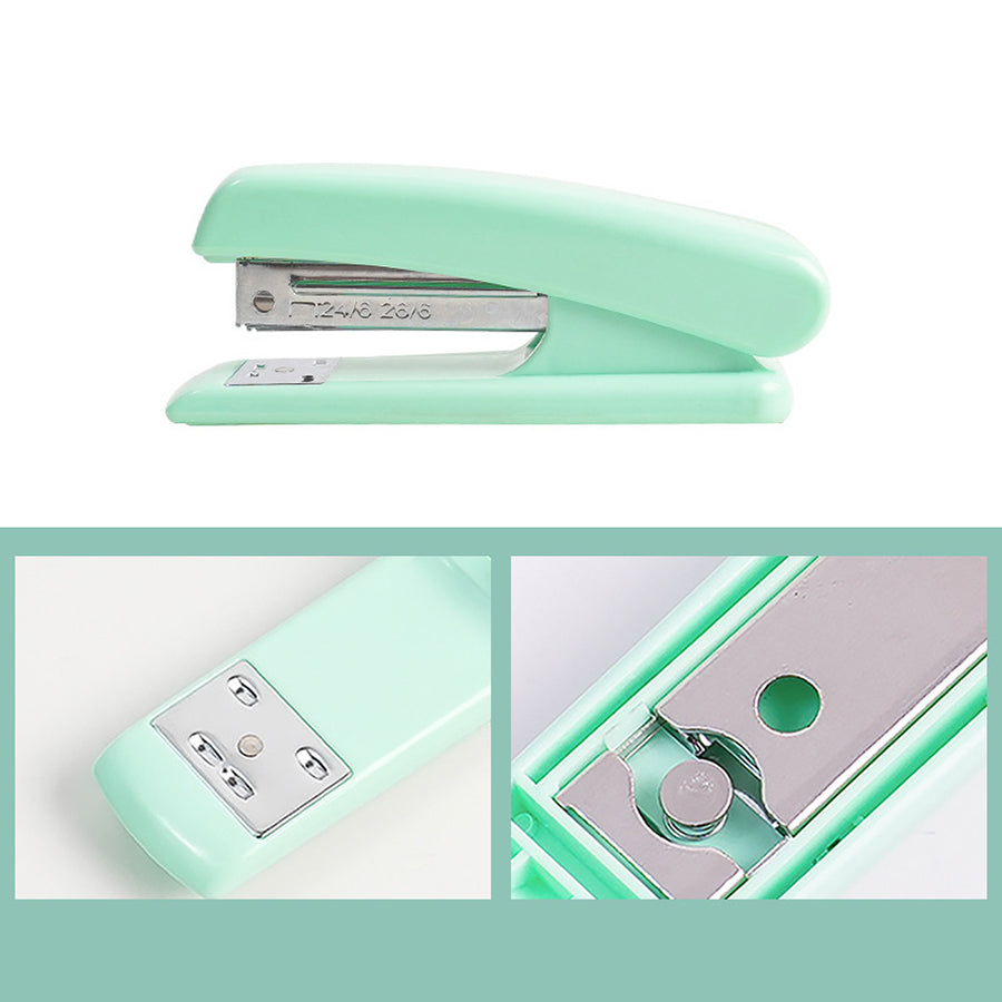 7-piece set of student supplies, office supplies, stapler+1000 staples+scissors+tape base+paper clip set, one box+nail remover+sticky notes
